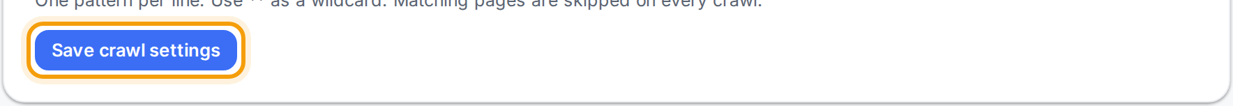 The Save crawl settings button highlighted.